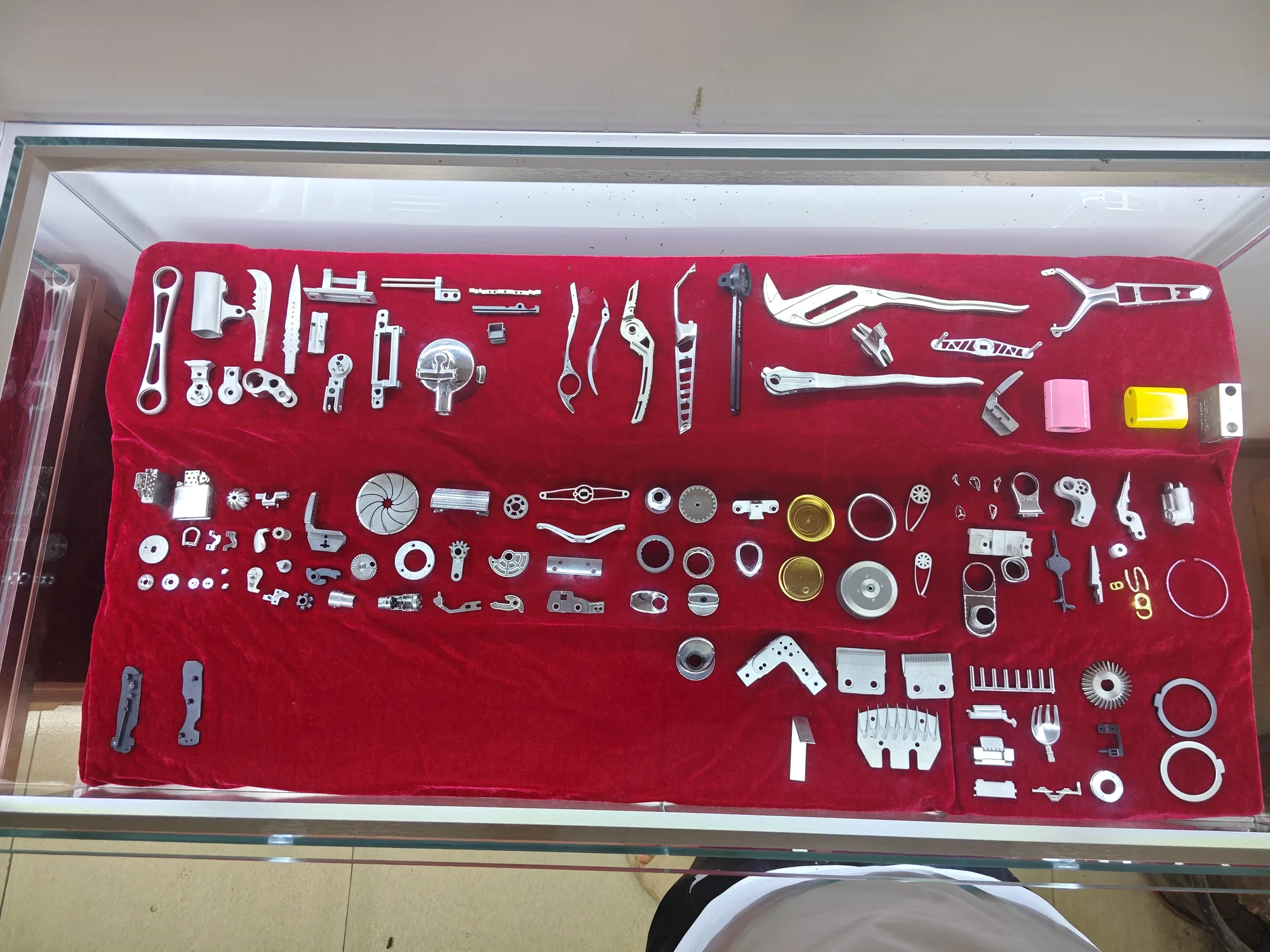SINTS parts showroom — finished components display